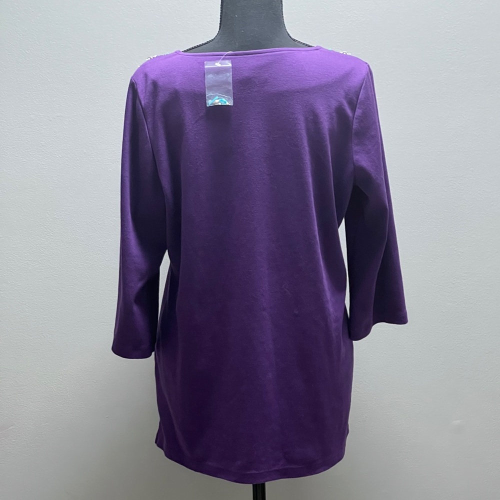 Quacker Factory Sparkle & Shine 3/4 Sleeve Tunic … - image 3